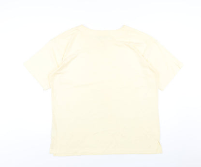 Prima Womens Yellow Polyester Basic T-Shirt Size 18 Round Neck