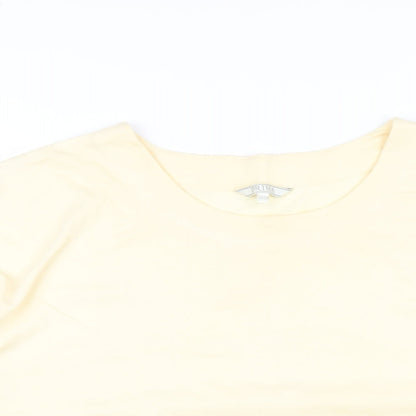 Prima Womens Yellow Polyester Basic T-Shirt Size 18 Round Neck
