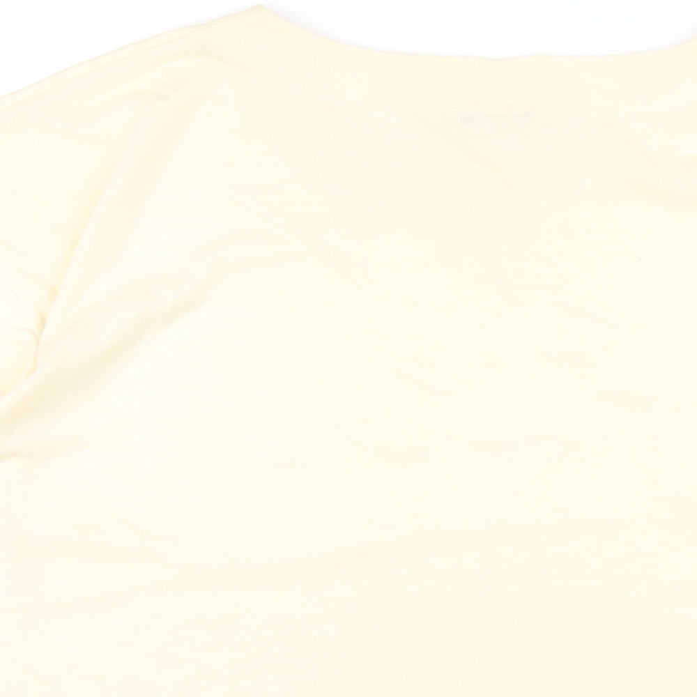 Prima Womens Yellow Polyester Basic T-Shirt Size 18 Round Neck