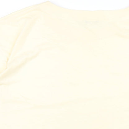 Prima Womens Yellow Polyester Basic T-Shirt Size 18 Round Neck