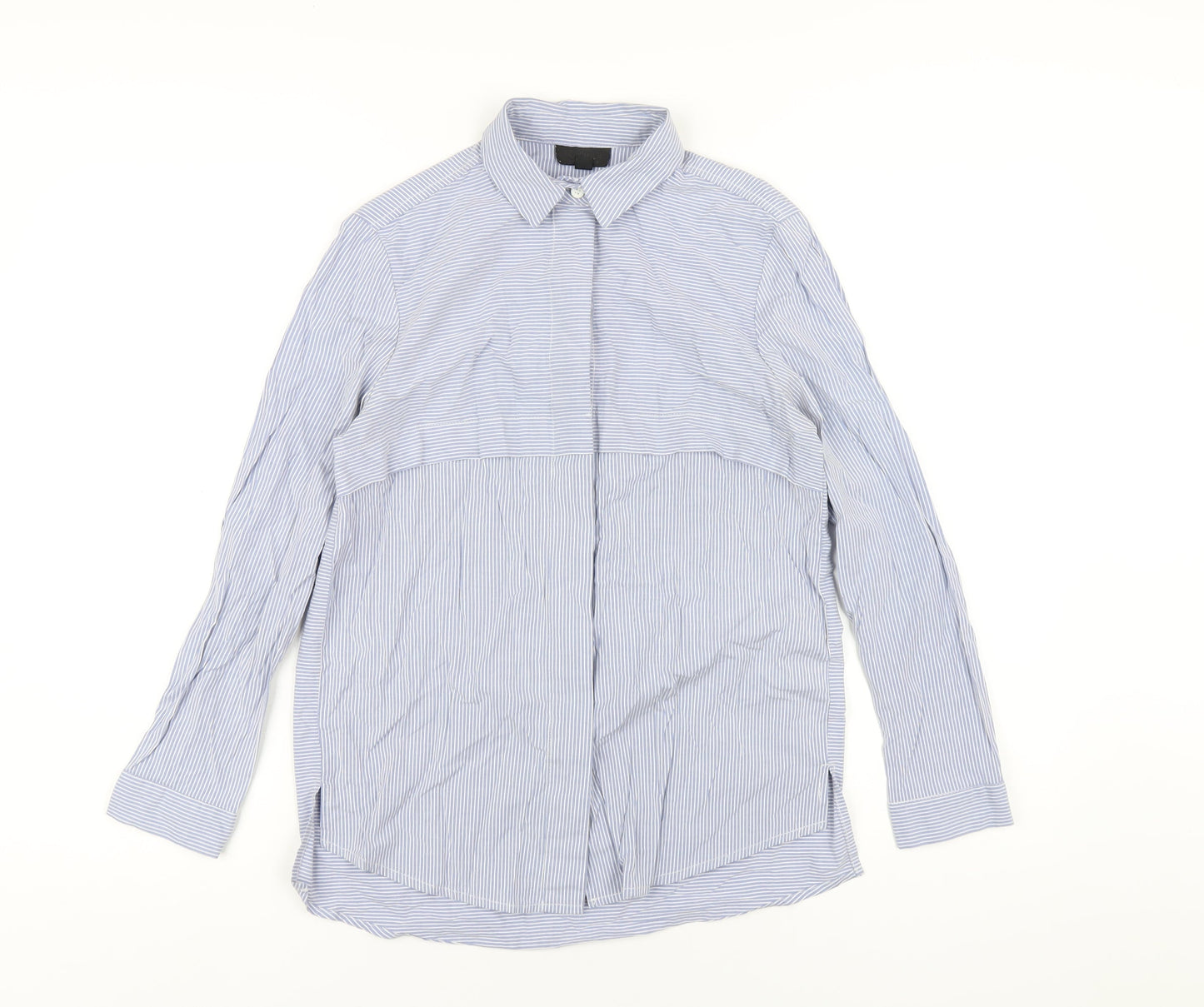 Womens UK Size 8 Topshop Blue Basic Button-Up
