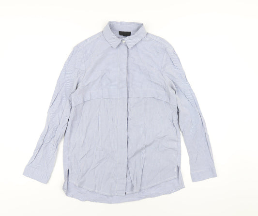 Womens UK Size 8 Topshop Blue Basic Button-Up
