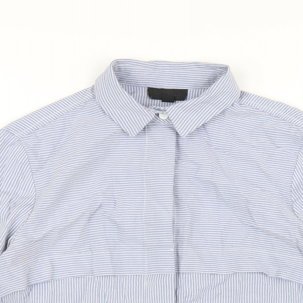Womens UK Size 8 Topshop Blue Basic Button-Up