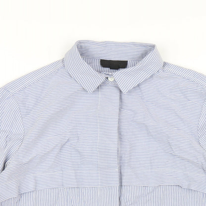 Womens UK Size 8 Topshop Blue Basic Button-Up