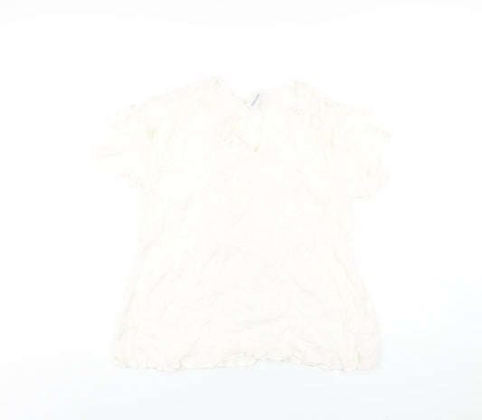 Womens UK Size 14 Together Ivory Basic T-Shirt