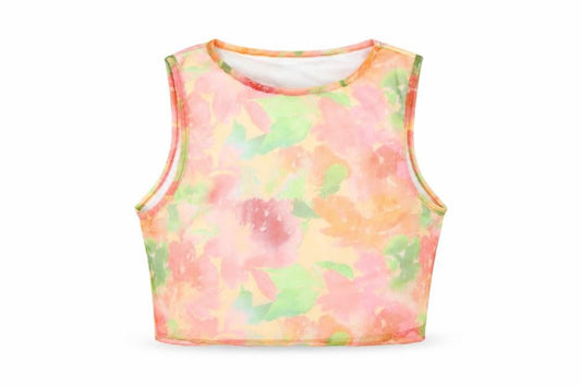 Womens UK Size 10 Boohoo Multicoloured Cropped Tank
