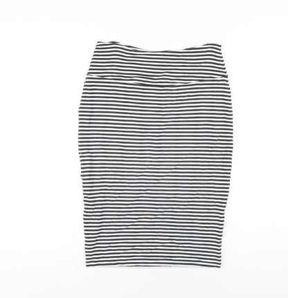 Crew Clothing Womens Blue Striped Viscose Straight & Pencil Skirt Size 8