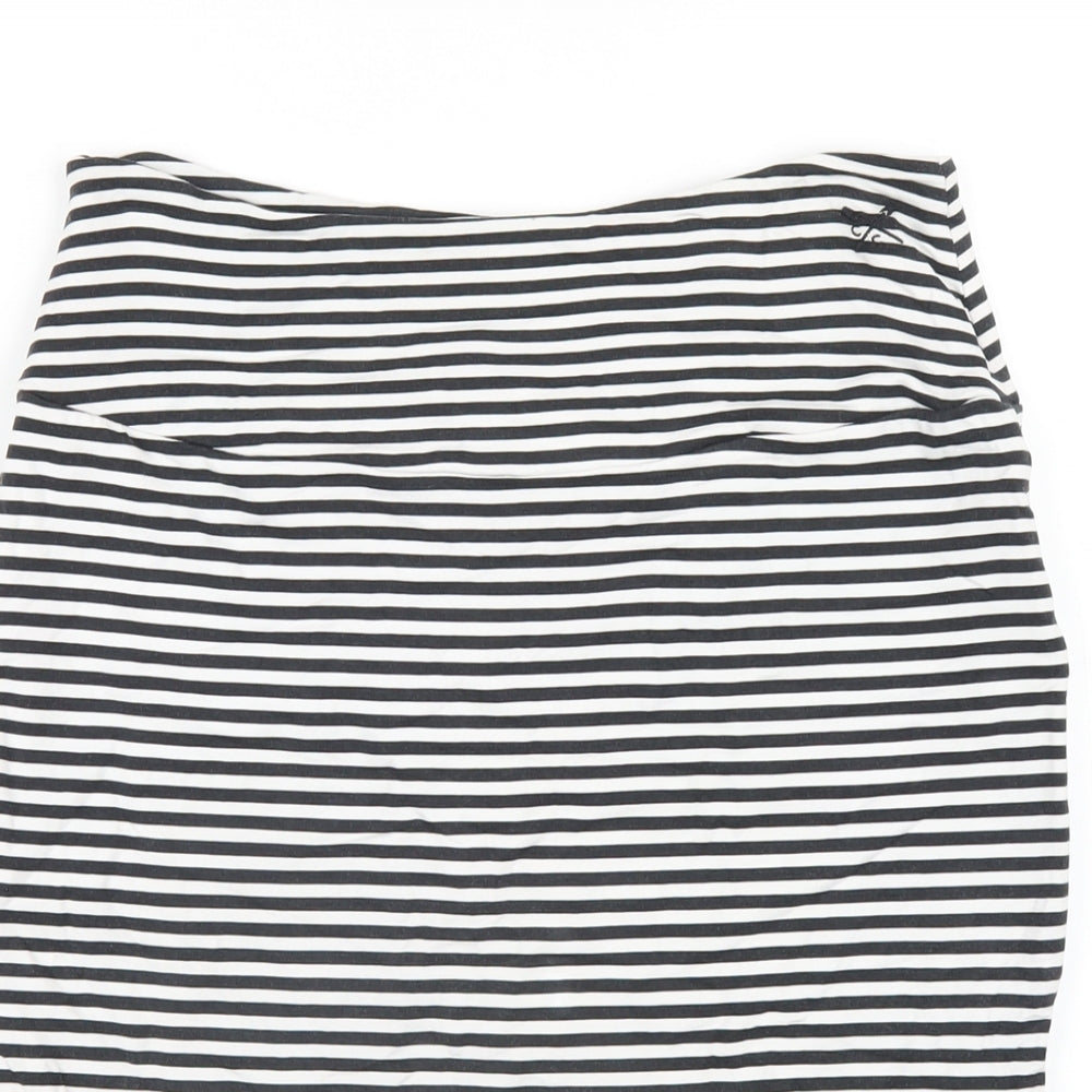 Crew Clothing Womens Blue Striped Viscose Straight & Pencil Skirt Size 8