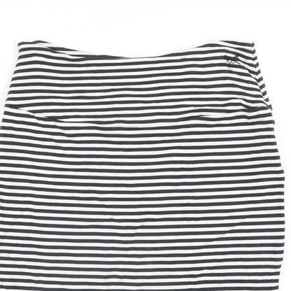 Crew Clothing Womens Blue Striped Viscose Straight & Pencil Skirt Size 8