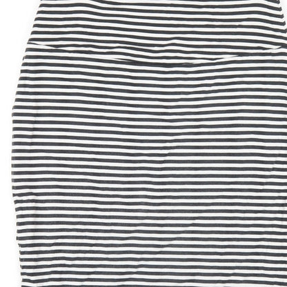 Crew Clothing Womens Blue Striped Viscose Straight & Pencil Skirt Size 8