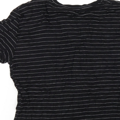 Womens UK Size L Zara Black Basic T-Shirt
