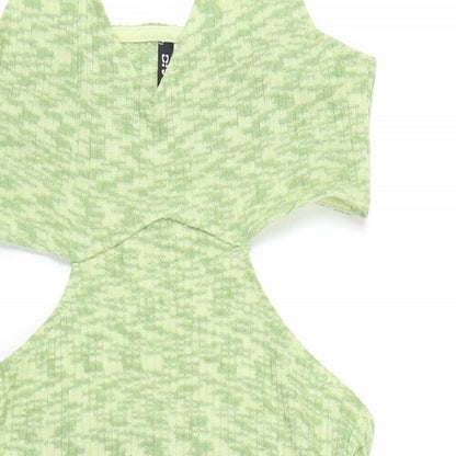 H&M Womens Green Polyester Bodycon Size M Halter Pullover - Cut Out