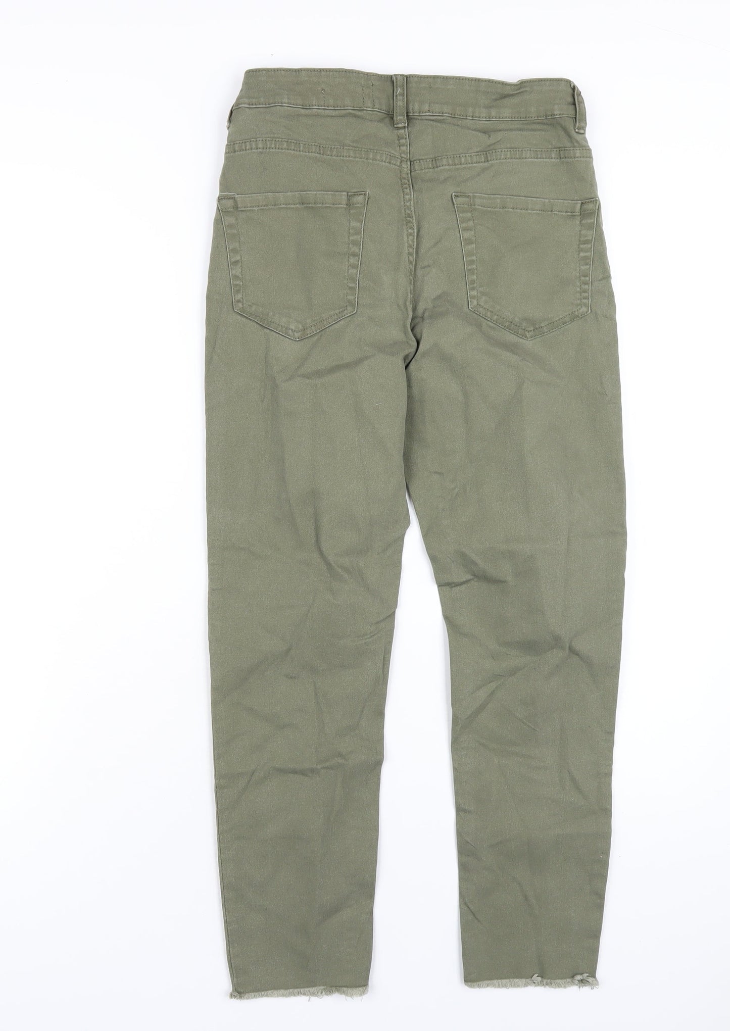 New Look Womens Green Cotton Skinny Jeans Size 10 L25 in Regular Zip