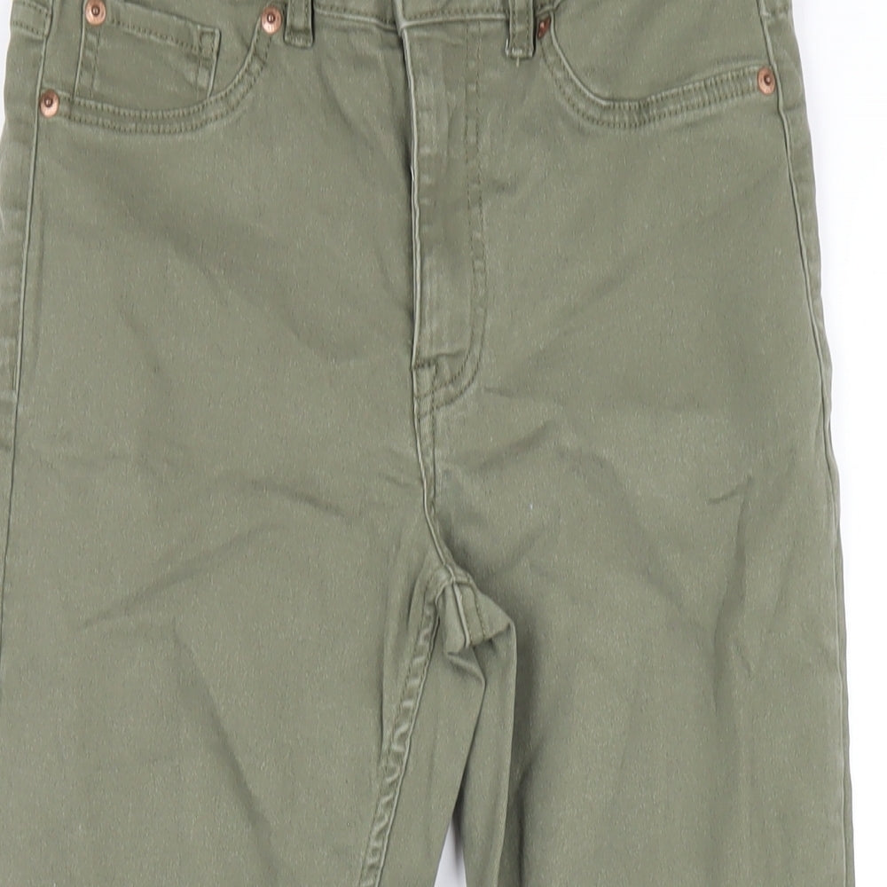 New Look Womens Green Cotton Skinny Jeans Size 10 L25 in Regular Zip