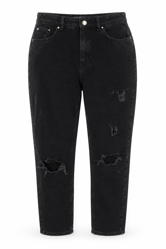 Womens UK Size 10 Denim & Co. Regular Fit Mom Black Jeans