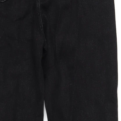 Denim & Co. Womens Black Cotton Mom Jeans Size 10 L30 in Regular Zip