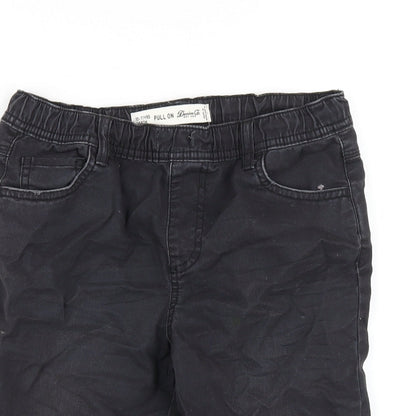 Denim & Co. Boys Black Cotton Straight Jeans Size 10-11 Years Regular Pullover