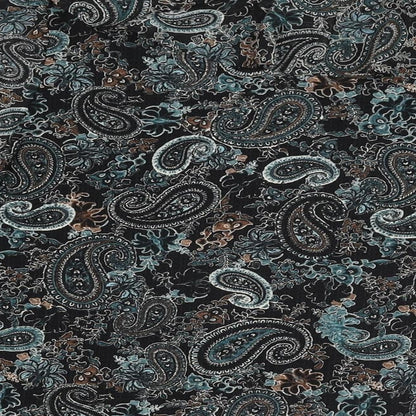 NEXT Womens Black Paisley Polyester Basic Button-Up Size 16 V-Neck