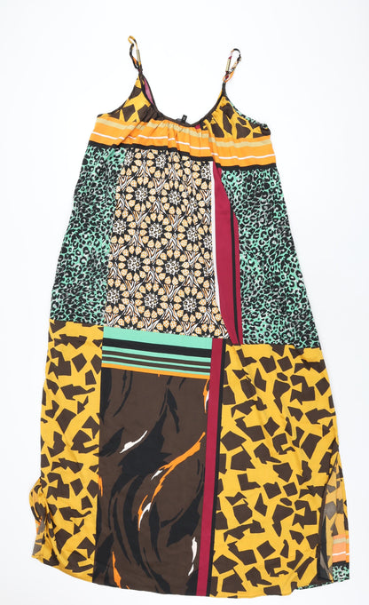 NEXT Womens Multicoloured Geometric Polyester Maxi Size 10 Scoop Neck Pullover