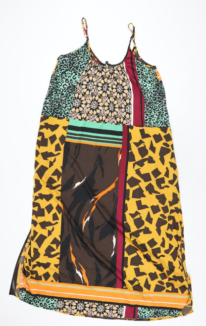 NEXT Womens Multicoloured Geometric Polyester Maxi Size 10 Scoop Neck Pullover