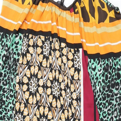 NEXT Womens Multicoloured Geometric Polyester Maxi Size 10 Scoop Neck Pullover