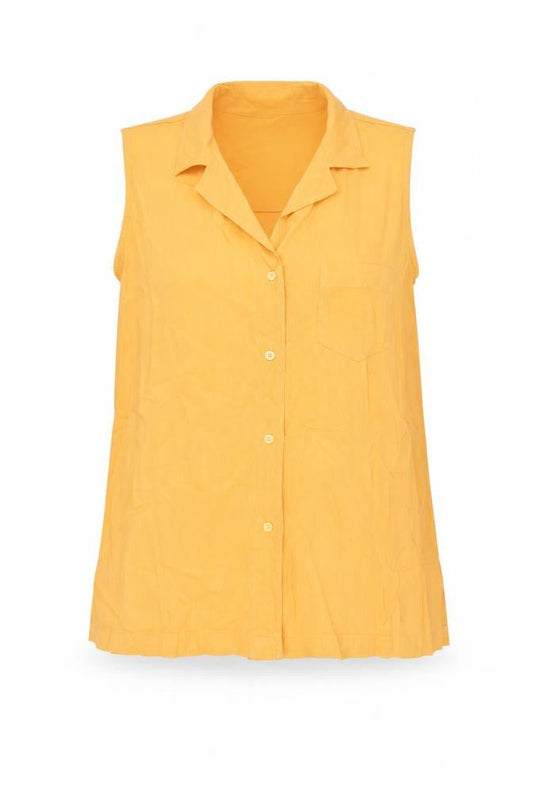 Denim Clothing Company Womens Orange Viscose Basic Button-Up Size 12 Collared