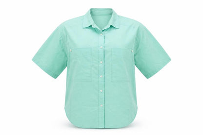 Littlewoods Womens Green Polyester Basic Button-Up Size 12 Collared