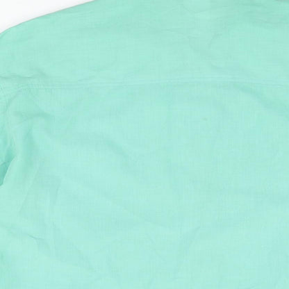 Littlewoods Womens Green Polyester Basic Button-Up Size 12 Collared