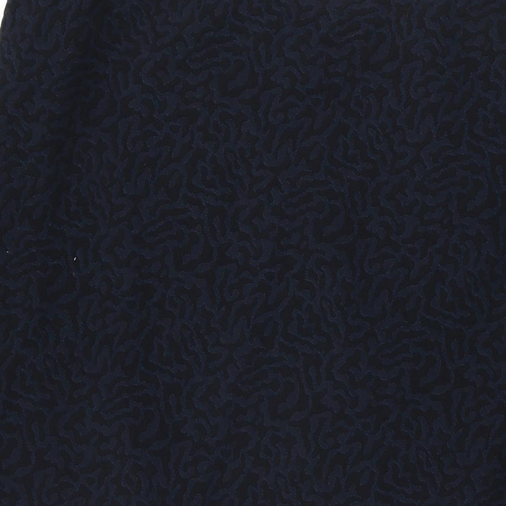 Marks and Spencer Womens Blue Geometric Polyester Swing Skirt Size 16