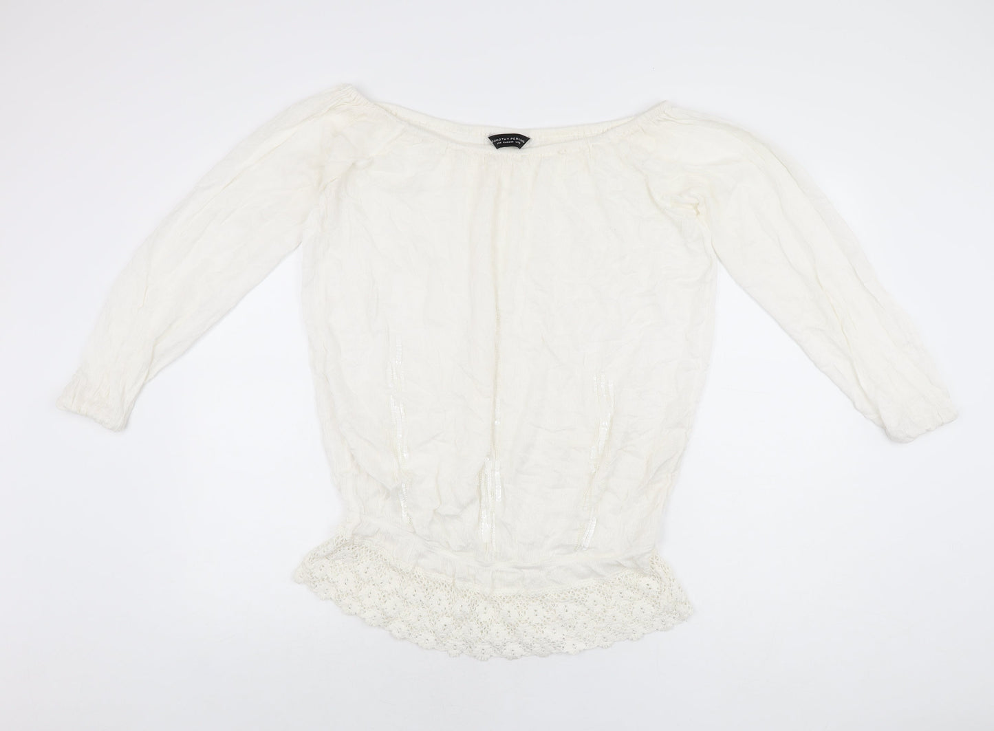 Womens UK Size 10 Dorothy Perkins White Basic Blouse