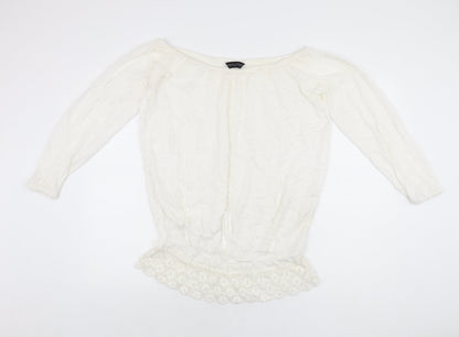 Womens UK Size 10 Dorothy Perkins White Basic Blouse