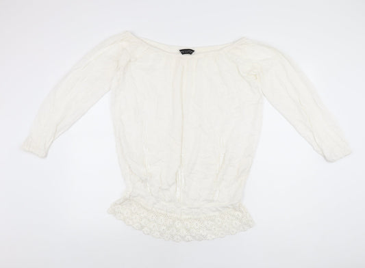Womens UK Size 10 Dorothy Perkins White Basic Blouse