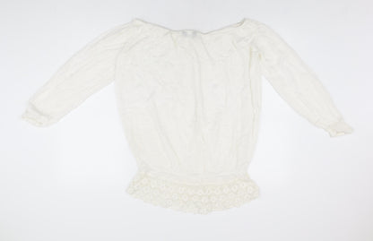 Womens UK Size 10 Dorothy Perkins White Basic Blouse