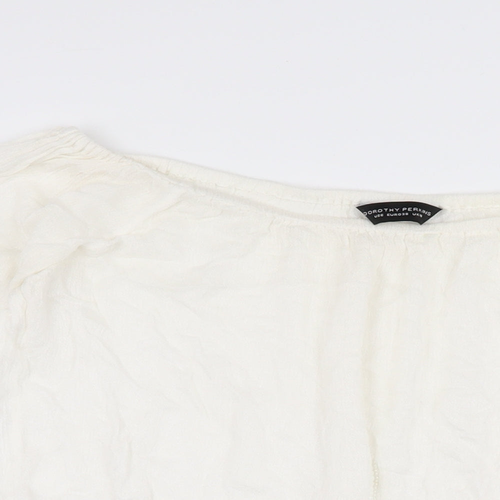 Womens UK Size 10 Dorothy Perkins White Basic Blouse