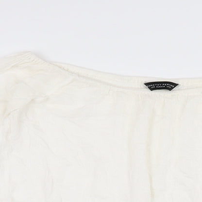 Womens UK Size 10 Dorothy Perkins White Basic Blouse