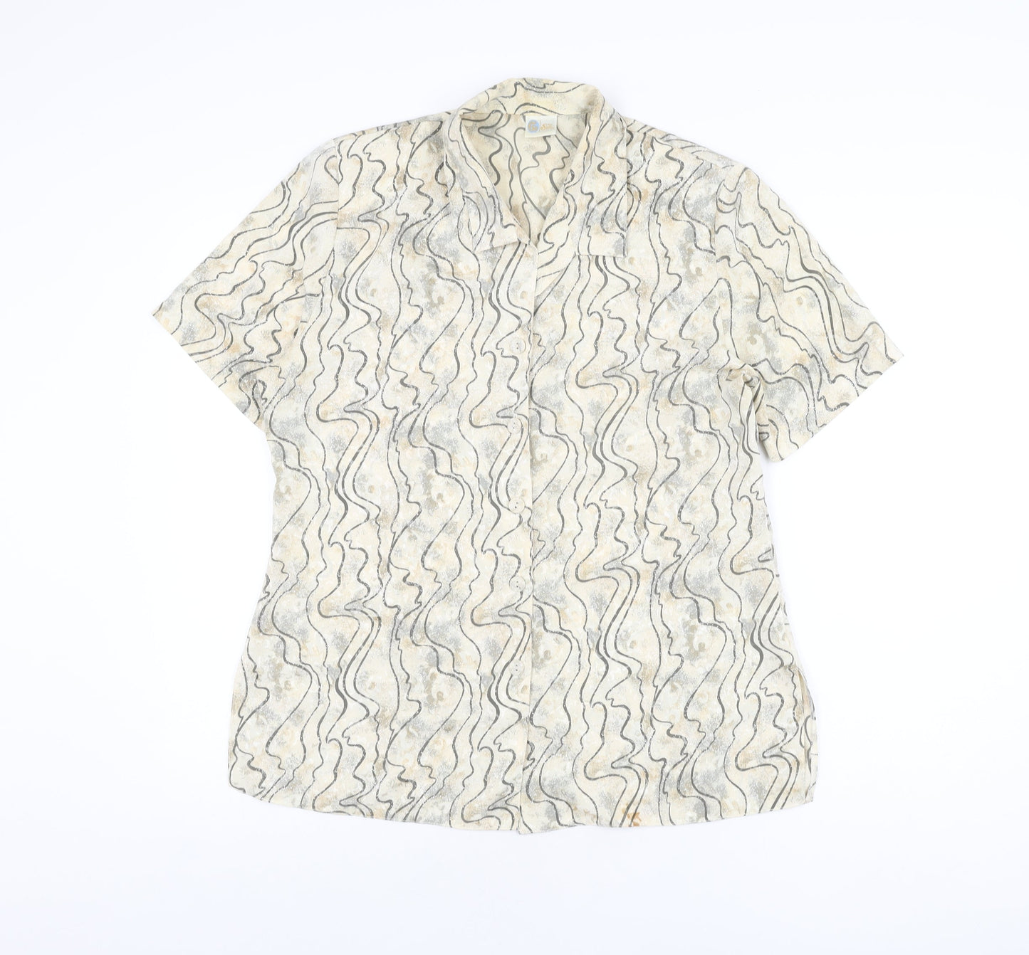 Womens UK Size 14 Your Sixth Sense Beige Basic Button-Up