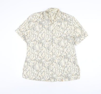 Womens UK Size 14 Your Sixth Sense Beige Basic Button-Up