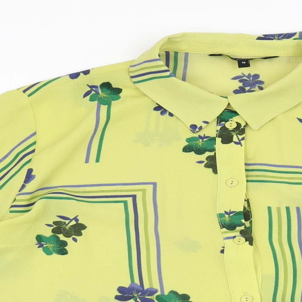 Womens UK Size 16 NEXT Green Basic Button-Up