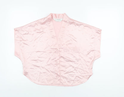 Womens UK Size 10 St Michael Pink Basic Button-Up