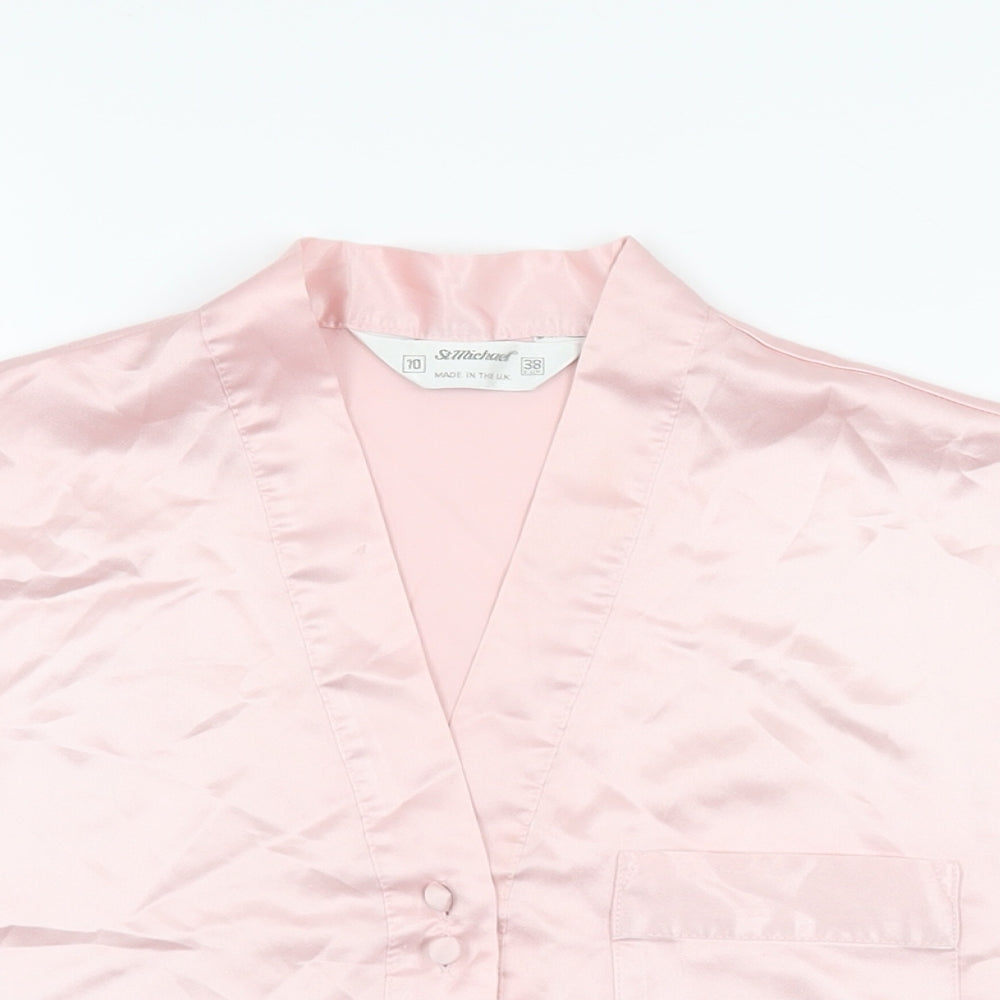Womens UK Size 10 St Michael Pink Basic Button-Up