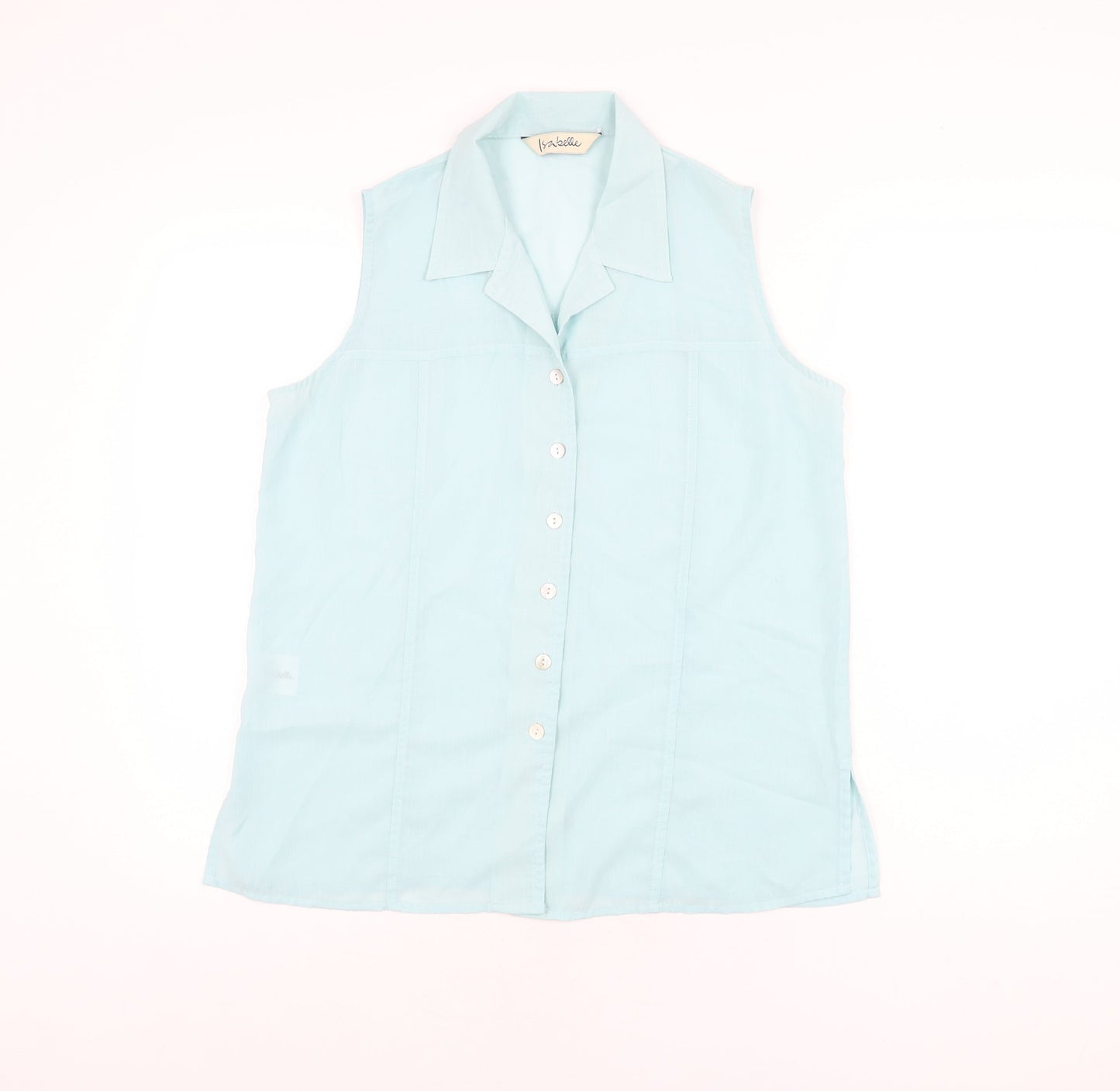 Womens UK Size 14 Isabelle Blue Basic Button-Up