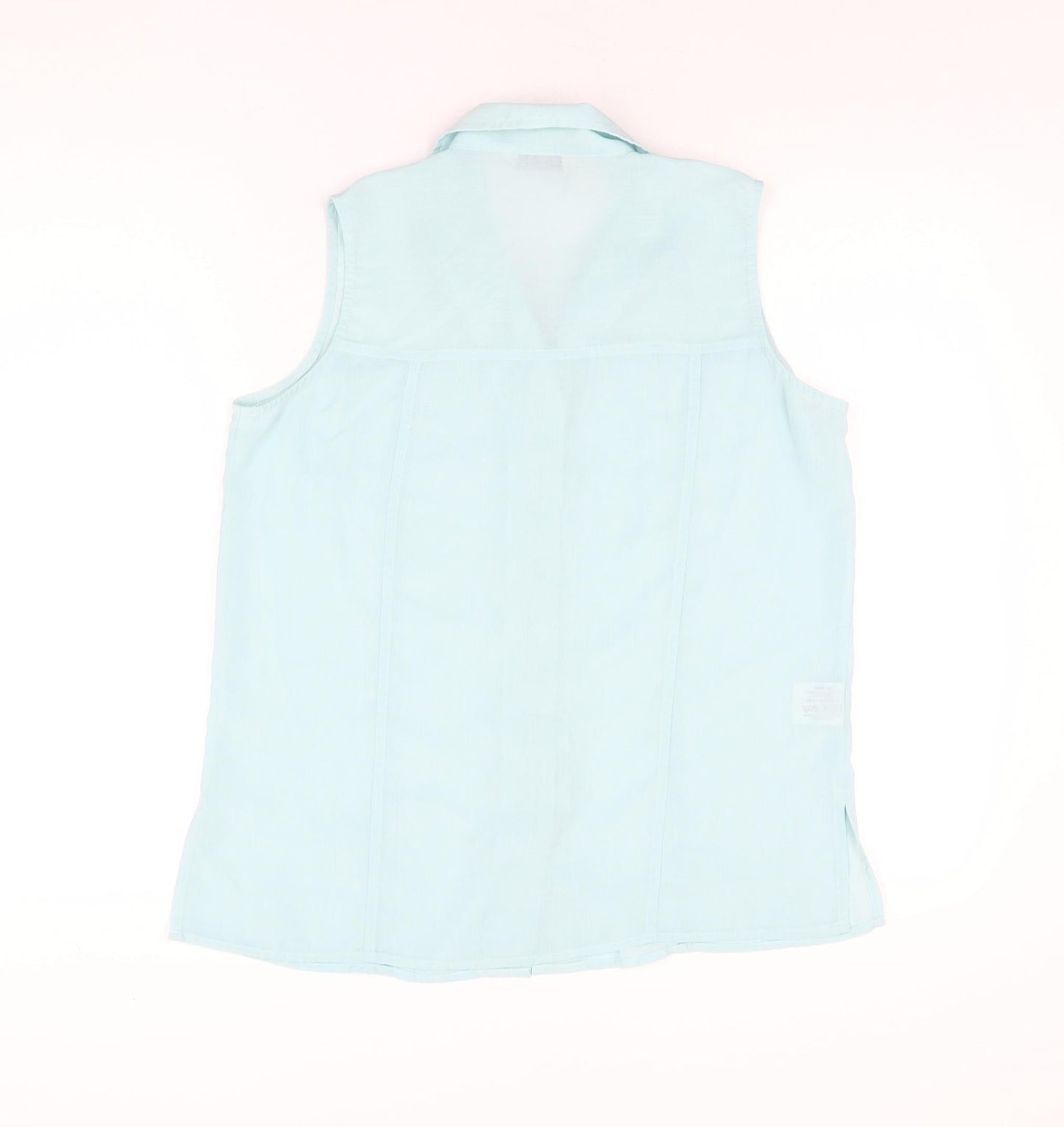 Womens UK Size 14 Isabelle Blue Basic Button-Up