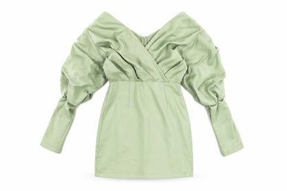 PRETTYLITTLETHING Womens Green Polyester Mini Size 10 V-Neck Zip