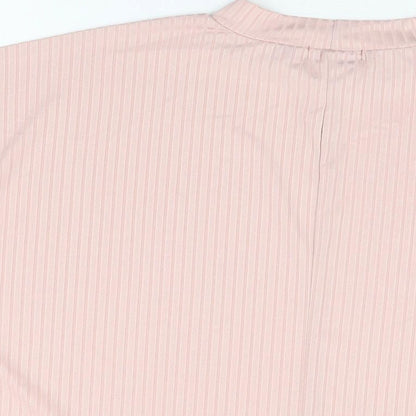 Boohoo Womens Pink Polyester Basic T-Shirt Size 10 Round Neck