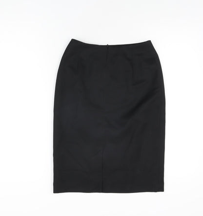 Brook Taverner Womens Black Polyester Straight & Pencil Skirt Size 6 Zip