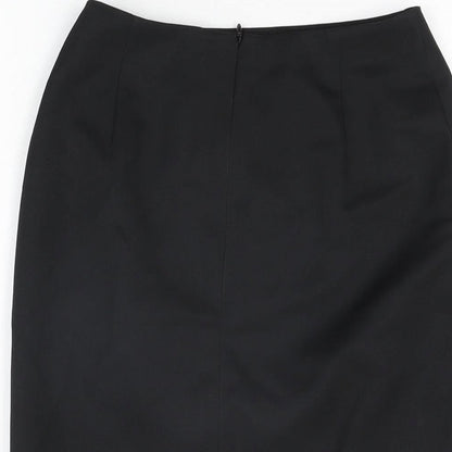 Brook Taverner Womens Black Polyester Straight & Pencil Skirt Size 6 Zip