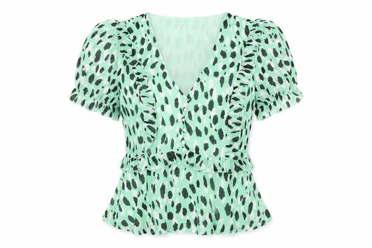 Womens UK Size 10 Quiz Green Basic Blouse