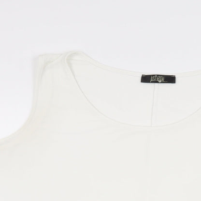 Just Be You Womens White Polyester Basic T-Shirt Size XL Round Neck