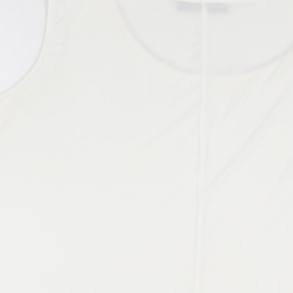 Just Be You Womens White Polyester Basic T-Shirt Size XL Round Neck