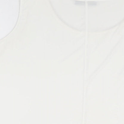 Just Be You Womens White Polyester Basic T-Shirt Size XL Round Neck
